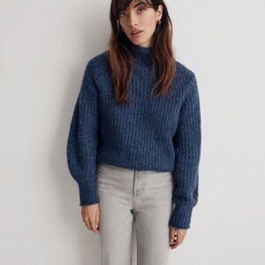 NWOT Madewell Loretto Mockneck Pullover Sweater in Heather Blueberry